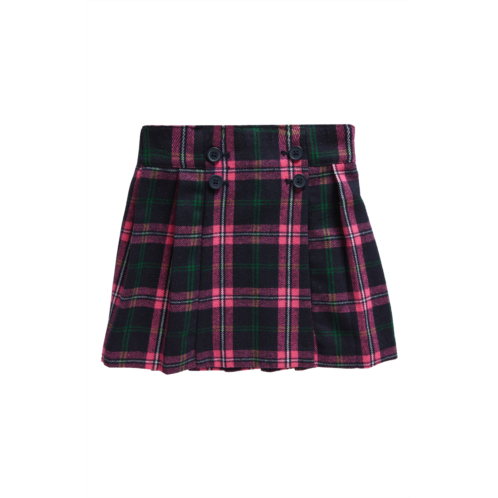 Mini Boden Kids The Kilt Plaid Button Front Skirt