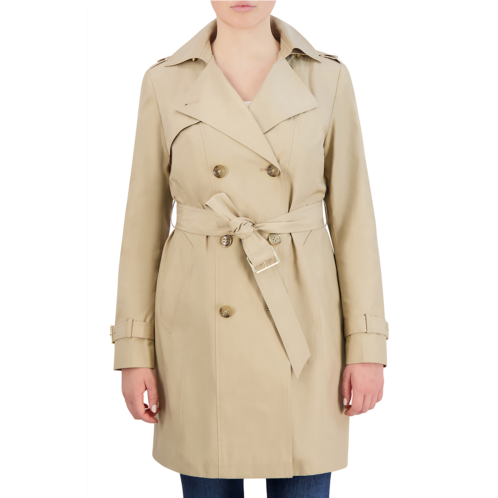 Cole Haan Hooded Double-Breasted Trench Coat