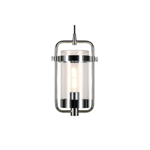 ADDISON AND LANE Orion Industrial Metal & Glass Pendant - Nickel