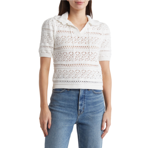 INDUSTRY REPUBLIC CLOTHING Cotton Crochet Pullover Polo