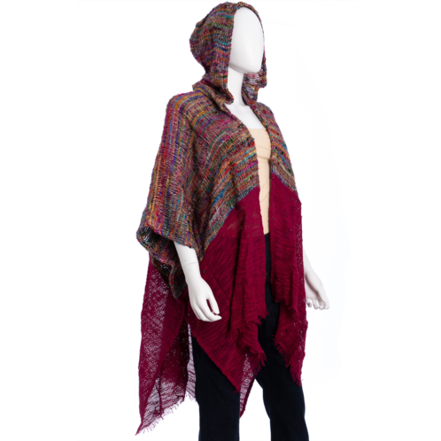SAACHI Rainbow Silk & Cotton Hooded Cardigan