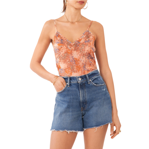 1.STATE Abstract Floral Pintuck Detail Camisole