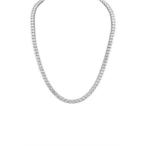 Esquire Mens Platinum Plated Silver Cubic Zirconia Tennis Necklace