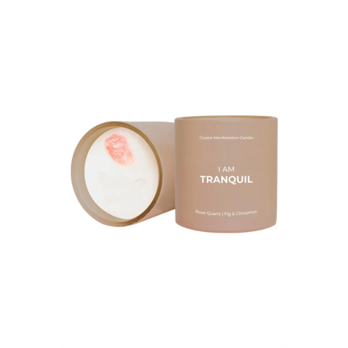 Jill and Ally Tranquil Rose Quartz Crystal Intention Candle