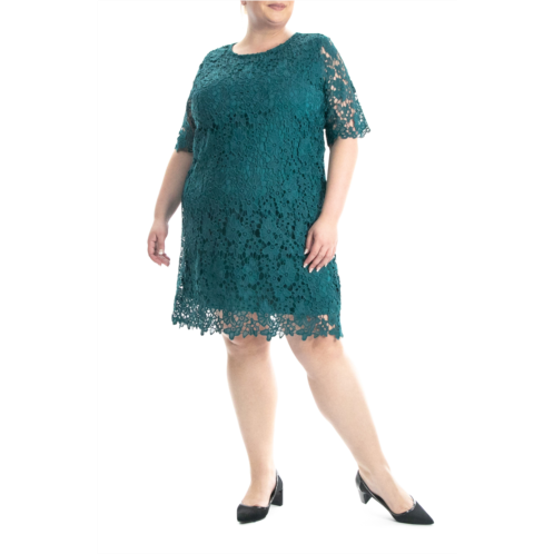 Nina Leonard Crochet Lace Sheath Dress