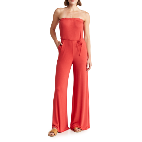 GO COUTURE Strapless Tube Jumpsuit