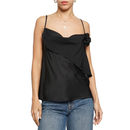 Know One Cares Asymmetric Rosette Camisole