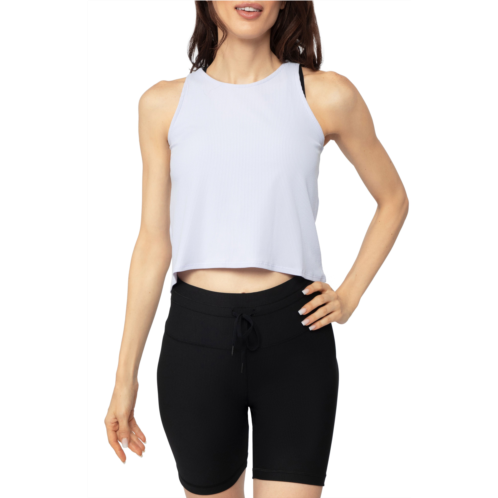 YOGALICIOUS Overlapped Open Tie Back Tank Top