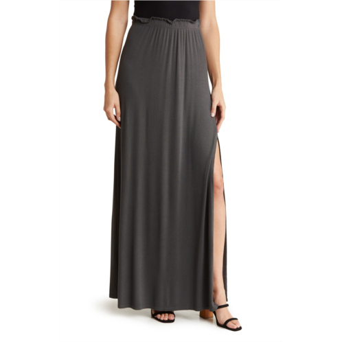 GO COUTURE One Slit Ruffle Maxi Skirt