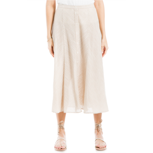 MAX STUDIO Yarn Dyed Button Front Maxi Skirt