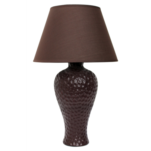 LALIA HOME Textured Stucco Curvy Ceramic Lamp