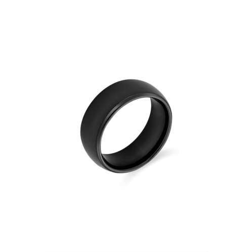 BLING JEWELRY Mens Dome Black Titanium Band Ring