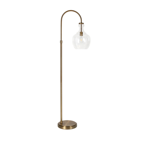 ADDISON AND LANE Verona Arc Brass Floor Lamp with Clear Glass Shade