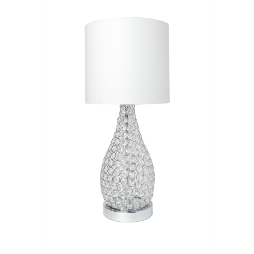LALIA HOME Elipse Crystal Pinned Decorative Gourd Accent Table Lamp - Chrome