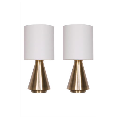 SAGEBROOK HOME Metal Cone Table Lamp - Set of 2