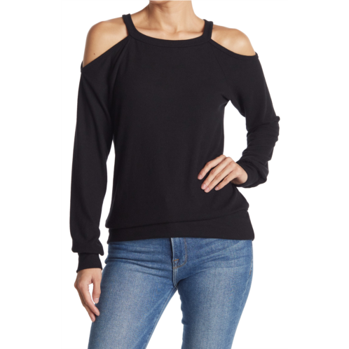 GO COUTURE Cold Shoulder Knit Sweater