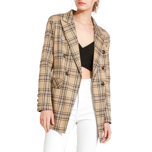 BELLE AND BLOOM Too Cool for Work Plaid Double Breasted Blazer