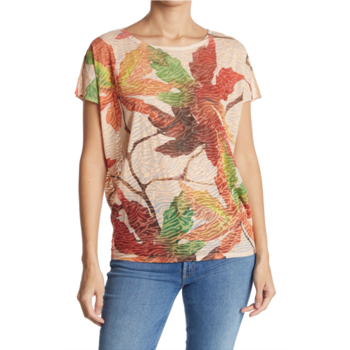 GO COUTURE Burnout Cap Sleeve Dolman T-Shirt