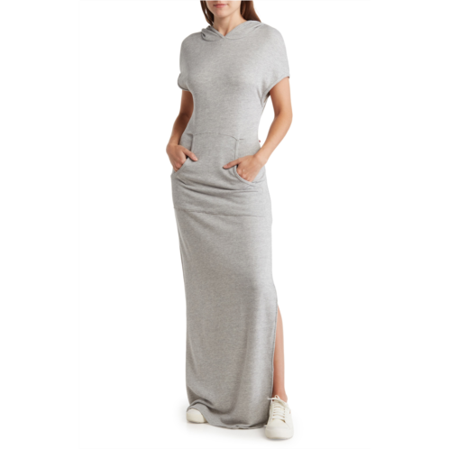 GO COUTURE Hooded Short Sleeve Maxi Dress