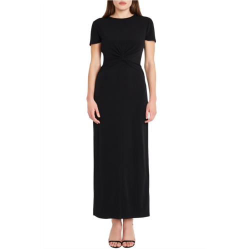 DONNA MORGAN FOR MAGGY Twist Front Short Sleeve Maxi Dress