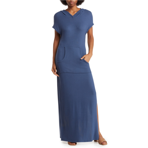 GO COUTURE Hooded Short Sleeve Maxi Dress