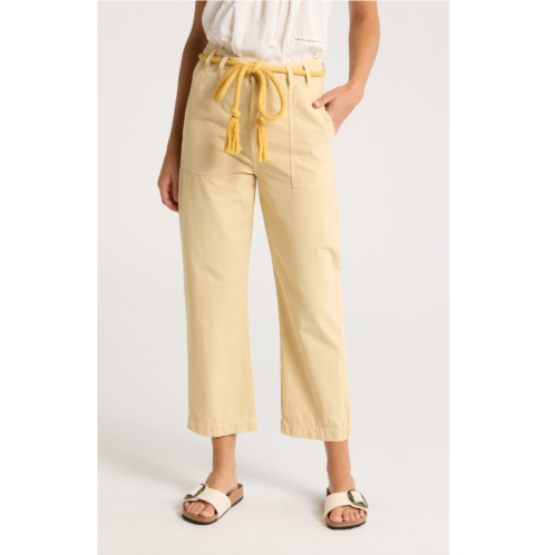 THE GREAT. The Voyager Rope Belt Crop Cotton Pants
