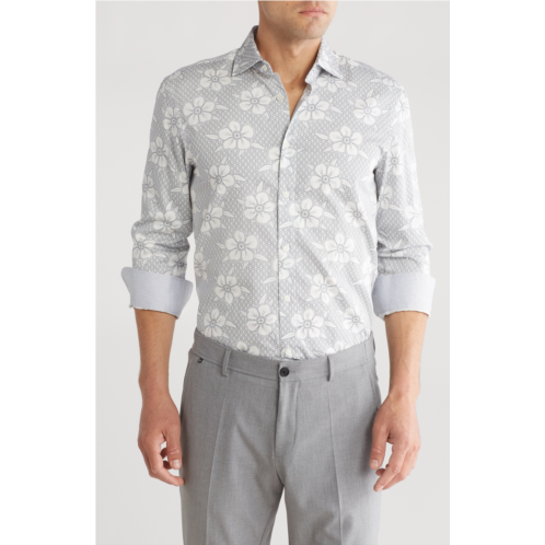 Ted Baker London Roxwel Print Stretch Cotton Button-Up Shirt