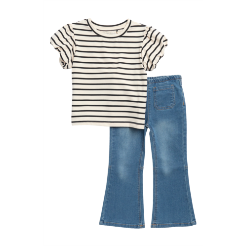 Jessica Simpson Kids Stripe Top & Flare Leg Jeans Set