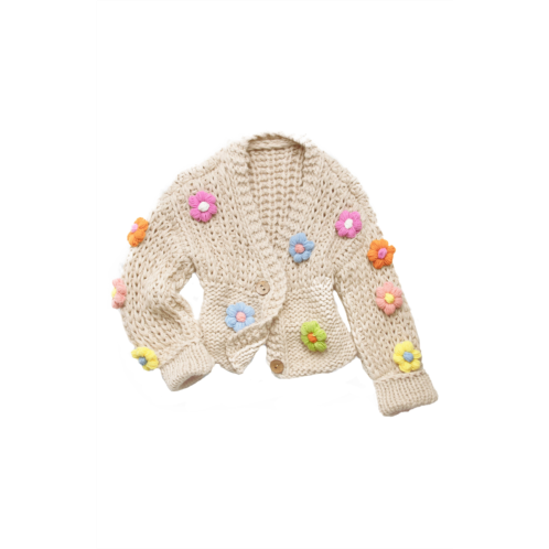 SAACHI Chunky Floral Crochet Cardigan