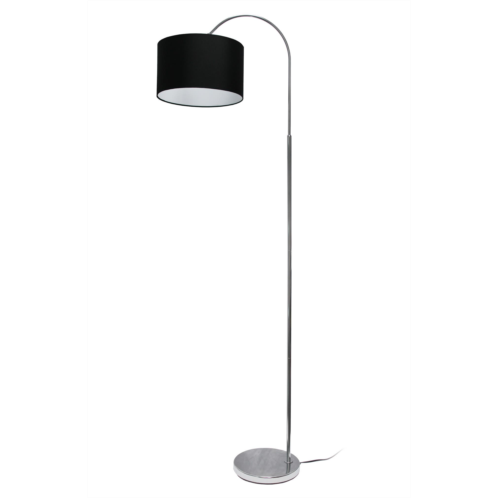 LALIA HOME Arched Brushed Nickel Floor Lamp - Black Shade
