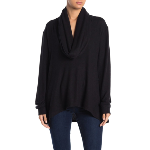 GO COUTURE Cowl Neck Brushed Tunic Sweater