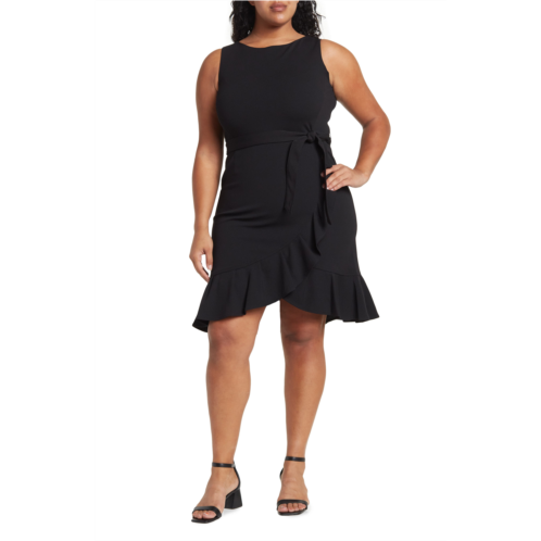Calvin Klein Belted Ruffle Fit N Flare Dress