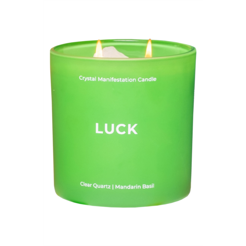 Jill and Ally Luck Clear Quartz Crystal Intention Candle