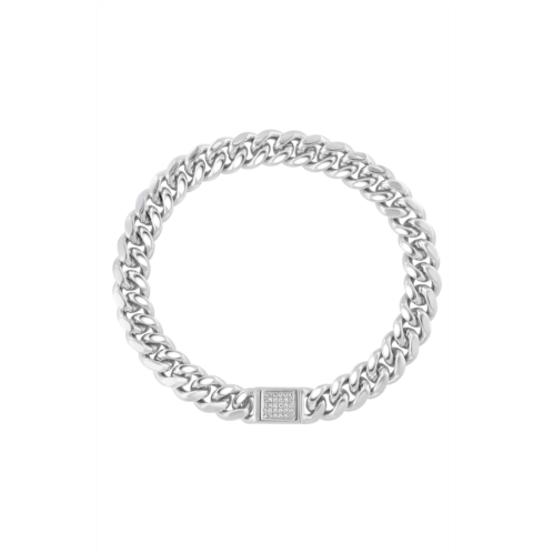 EFFY Mens Sterling Silver Diamond Curb Chain Bracelet - 0.14 ctw.