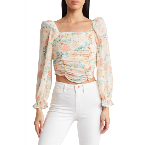 Love By Design Costa Rica Floral Long Sleeve Crop Top