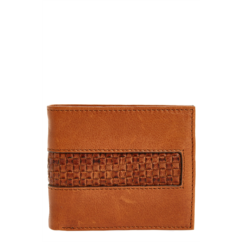 Tommy Bahama Woven Inlay Leather Bifold Wallet with Money Clip