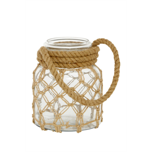 Novogratz Clear Glass Candle Lantern with Rope Handle