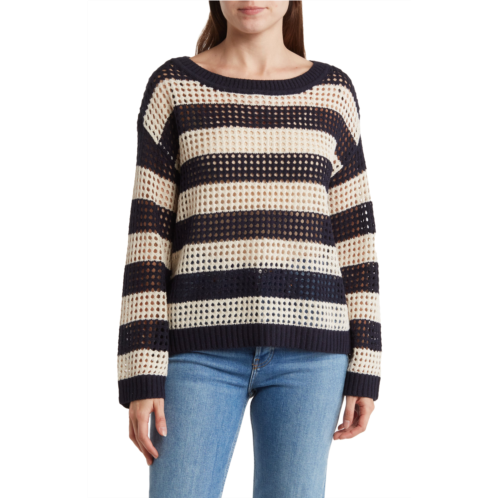 RDI Stripe Open Weave Sweater