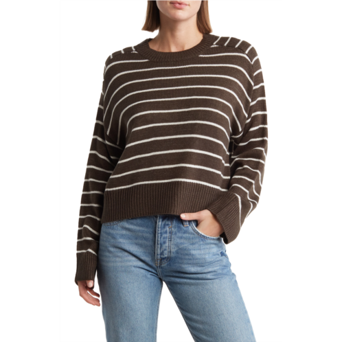 T Tahari Saddle Stripe Long Sleeve Sweater