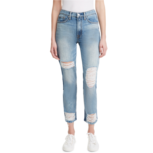 7 For All Mankind 50/50 Ripped High Waist Ankle Straight Leg Jeans
