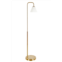 HUDSON AND CANAL Henderson Brass Finish Arc Floor Lamp with White Milk Glass Shade
