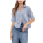 Blu Pepper Gauze Short Sleeve Button-Down Shirt