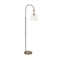 ADDISON AND LANE Verona Arc Brass Floor Lamp with Clear Glass Shade