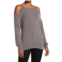 GO COUTURE Cold Shoulder Knit Sweater
