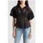 GRACIA Floral Embroidered Button-Up Shirt