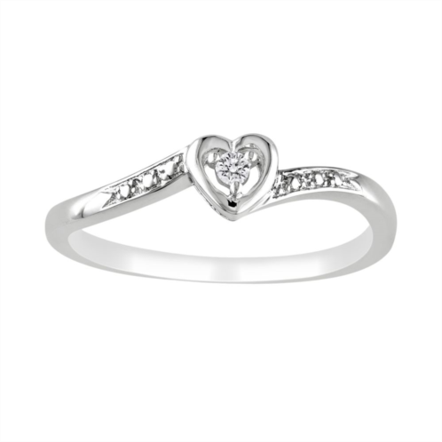 Stella Grace Sterling Silver Diamond Accent Heart Ring