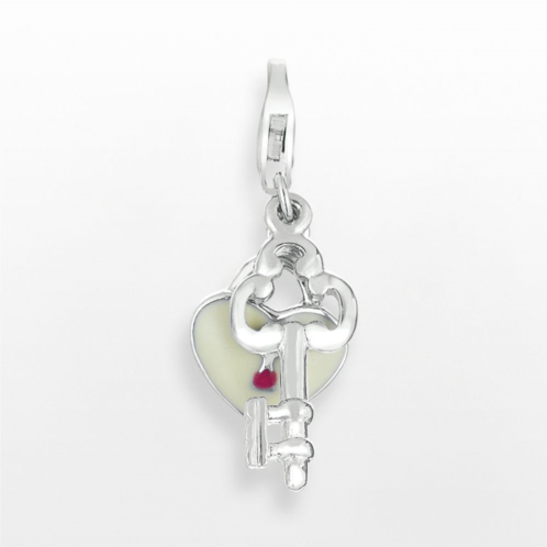 Unbranded Sterling Silver Heart Lock and Key Charm
