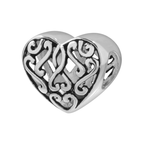 Individuality Beads Sterling Silver Filigree Heart Bead