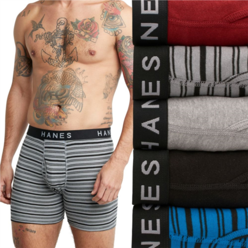 Mens Hanes Ultimate 5-pack Exposed Waistband Boxer Brief