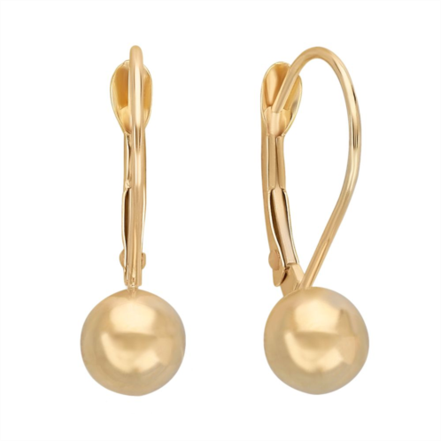 Everlasting Gold 10k Gold Ball Drop Earrings